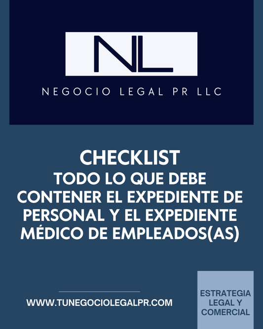 Checklist | Todo lo que Debe Contener el Expediente de Personal y el Expediente Médico de Empleados(as)