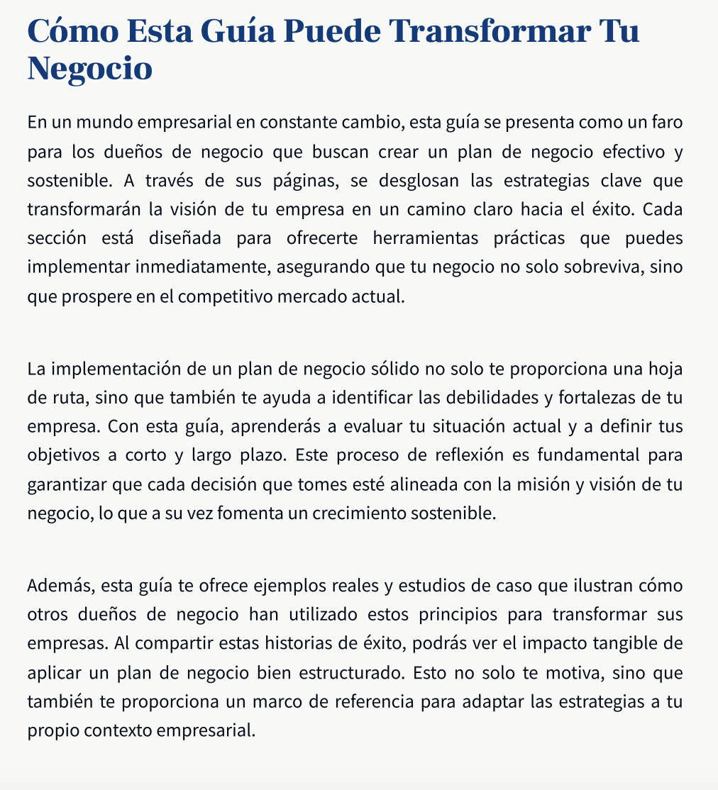 Negocios que Prosperan: Guía para un Plan de Negocio Efectivo | Ebook + Checklist + Plantilla de Plan de Negocio